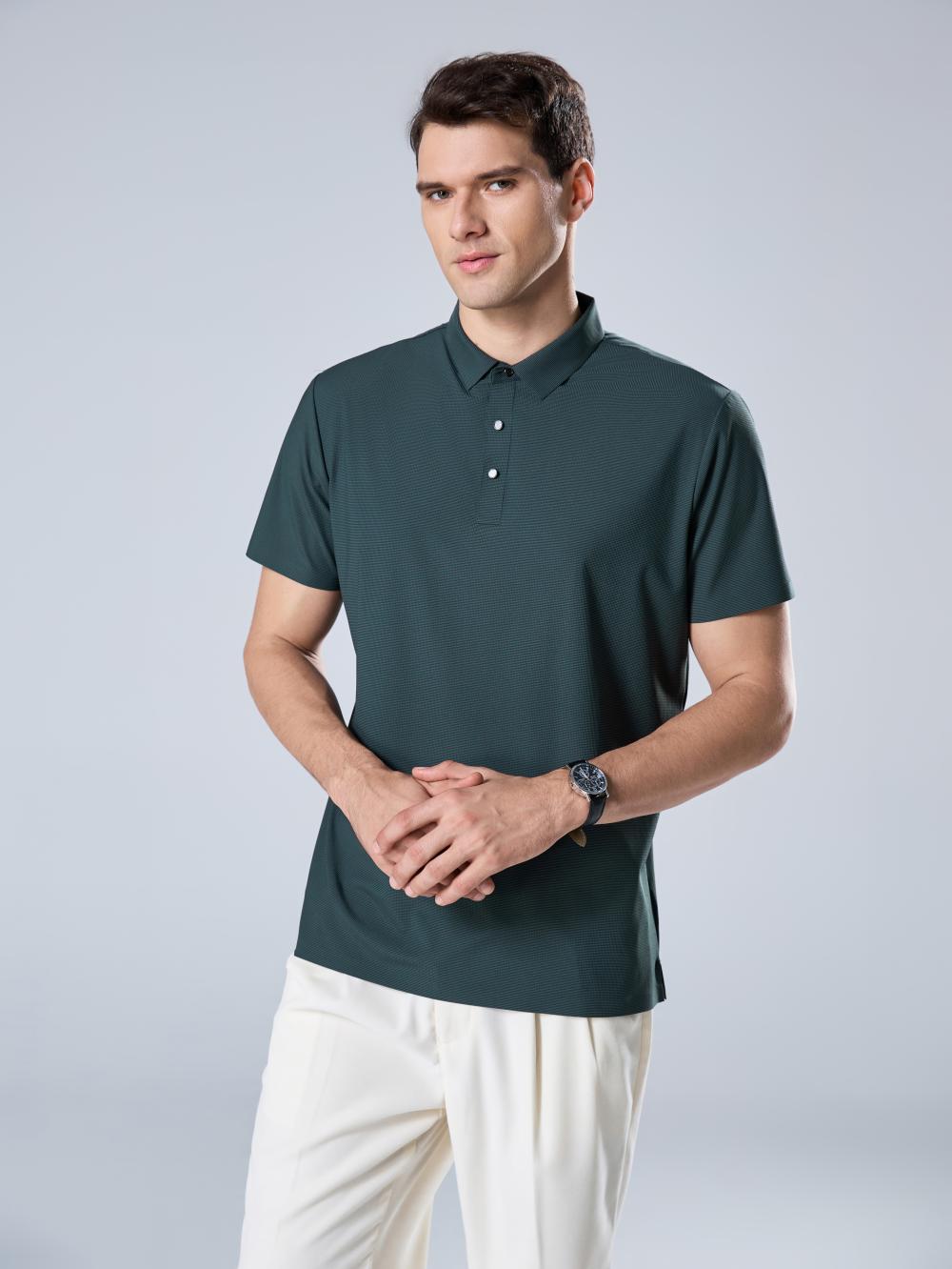 9600 solid color nylon seamless POLO shirt