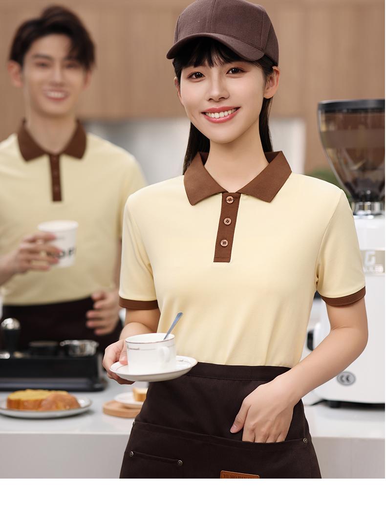 【TS】6611 color matching lapel restaurant hotel outdoor leisure shaking hand net red style POLO