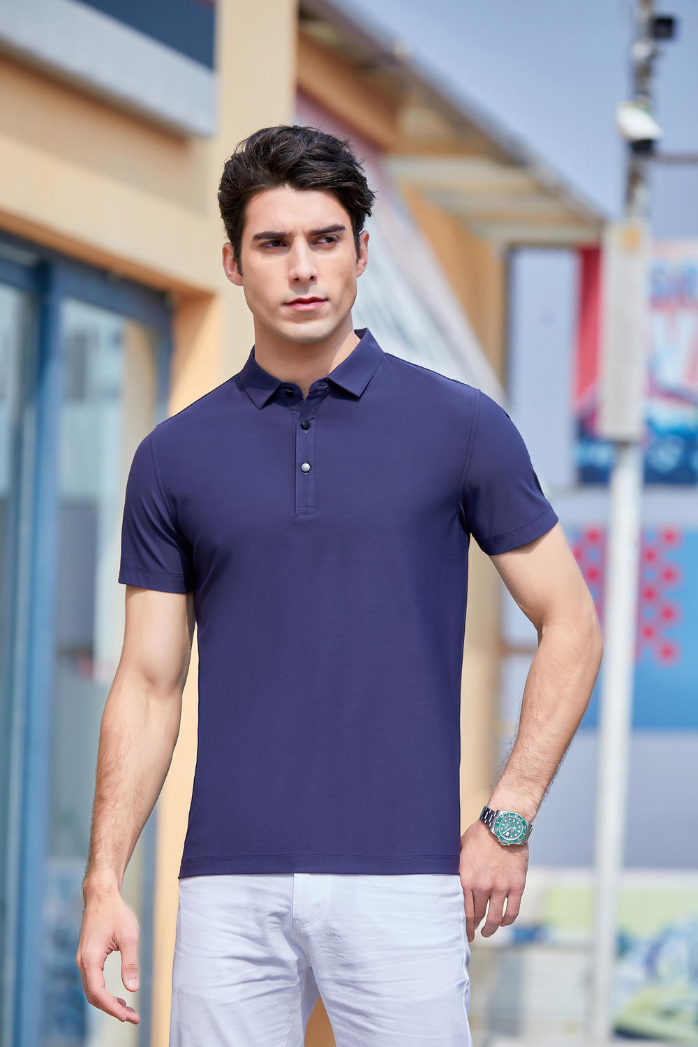 9512 Dynamic Vermilion Nylon POLO Shirt