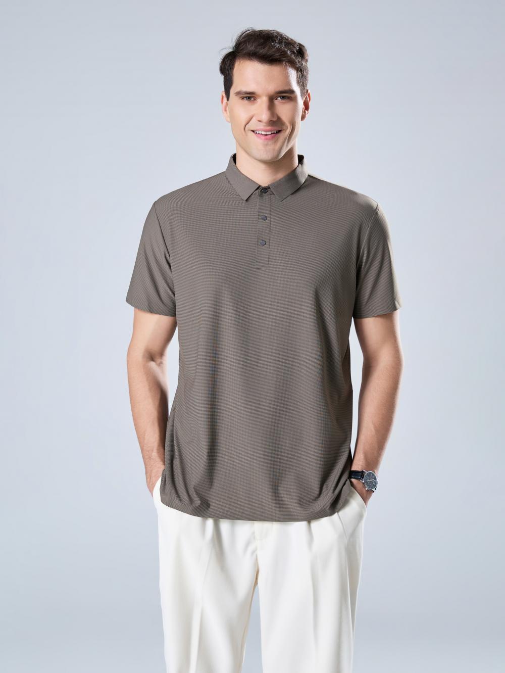 9600 solid color nylon seamless POLO shirt