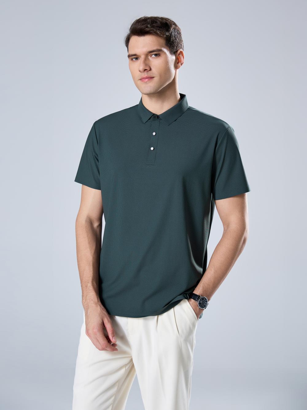 9600 solid color nylon seamless POLO shirt