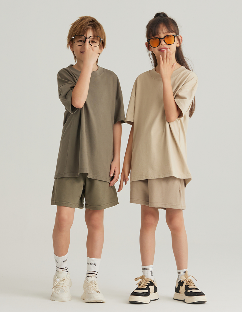 BT039 Children wide thread earth color wide version T-shirt