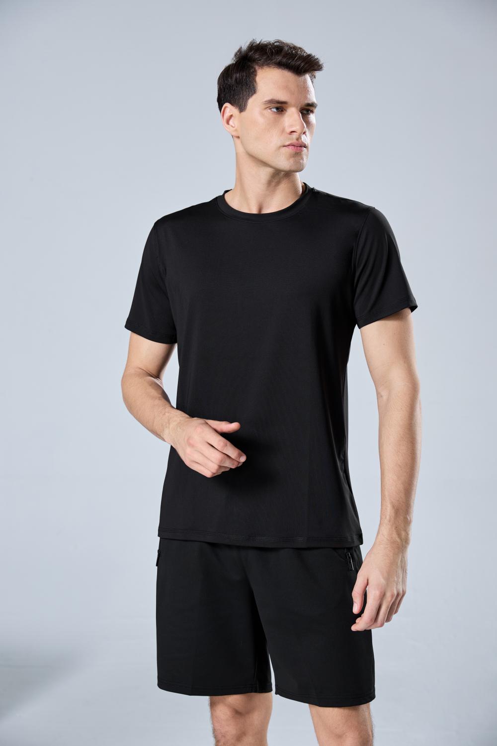 9003 Polyester-Spandex Plain Crew Neck T-Shirt