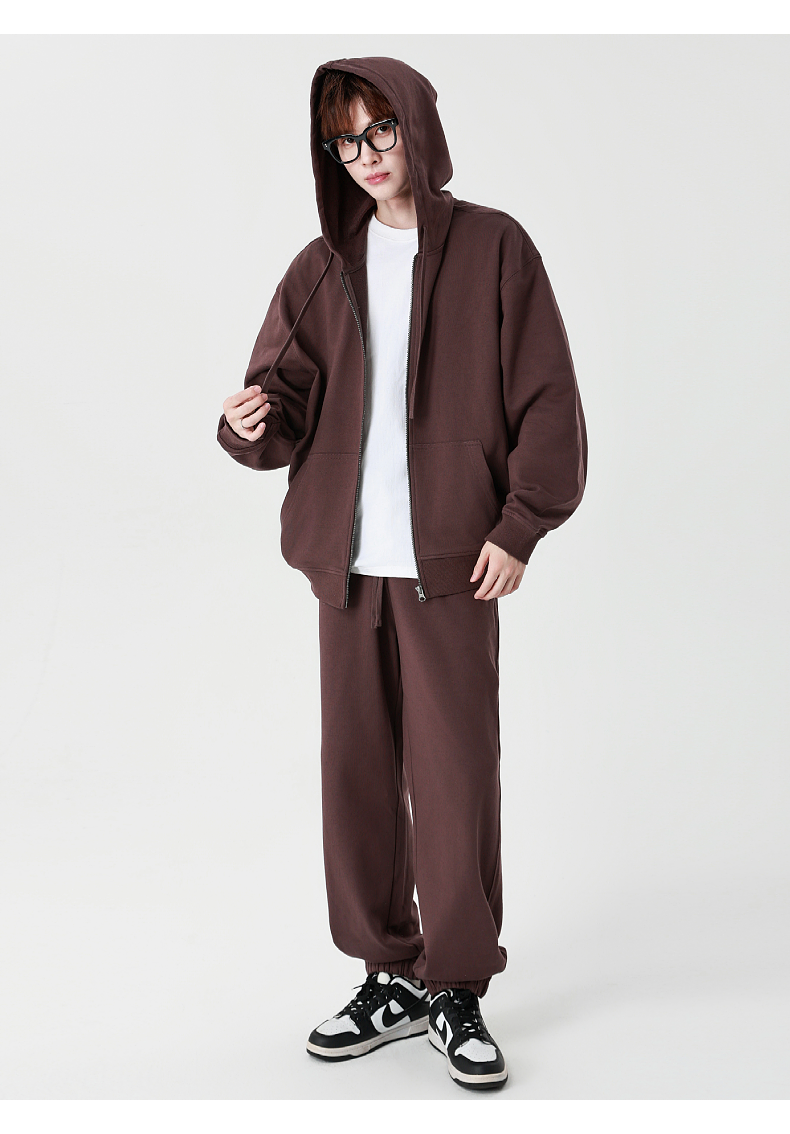 W1+W2+W3+K8 Set Round Neck Sweatshirt Hooded Sweatshirt YKK Zipper Cardigan Sweatpants Trendy Hoodie Sweatpants