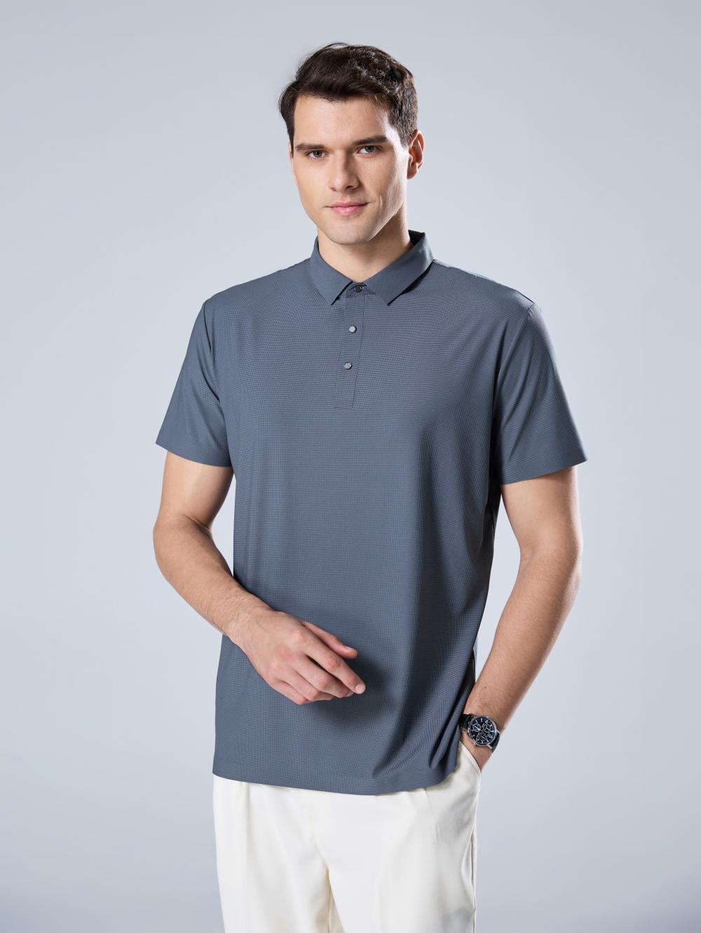 9600 solid color nylon seamless POLO shirt