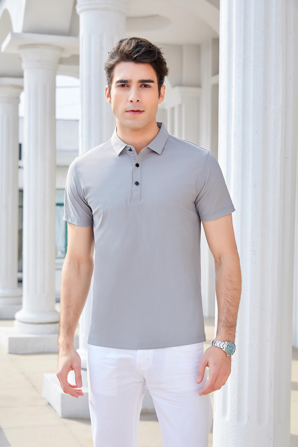 9512 Dynamic Vermilion Nylon POLO Shirt