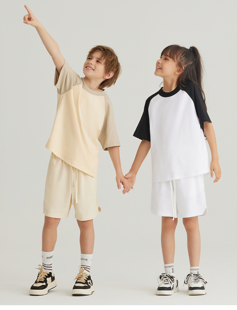 BT011+T012 240g raglan sleeve parent-child round neck T-shirt