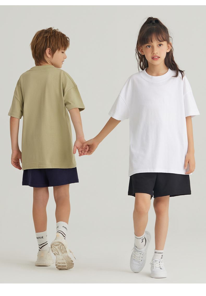 BT039 Children wide thread earth color wide version T-shirt