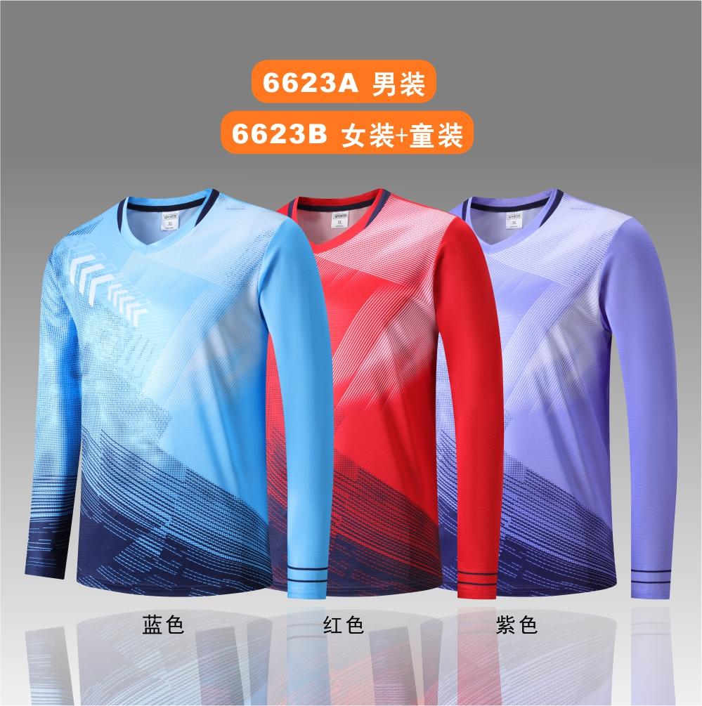 6623A long-sleeved tops for men, 6623B women + children clothing