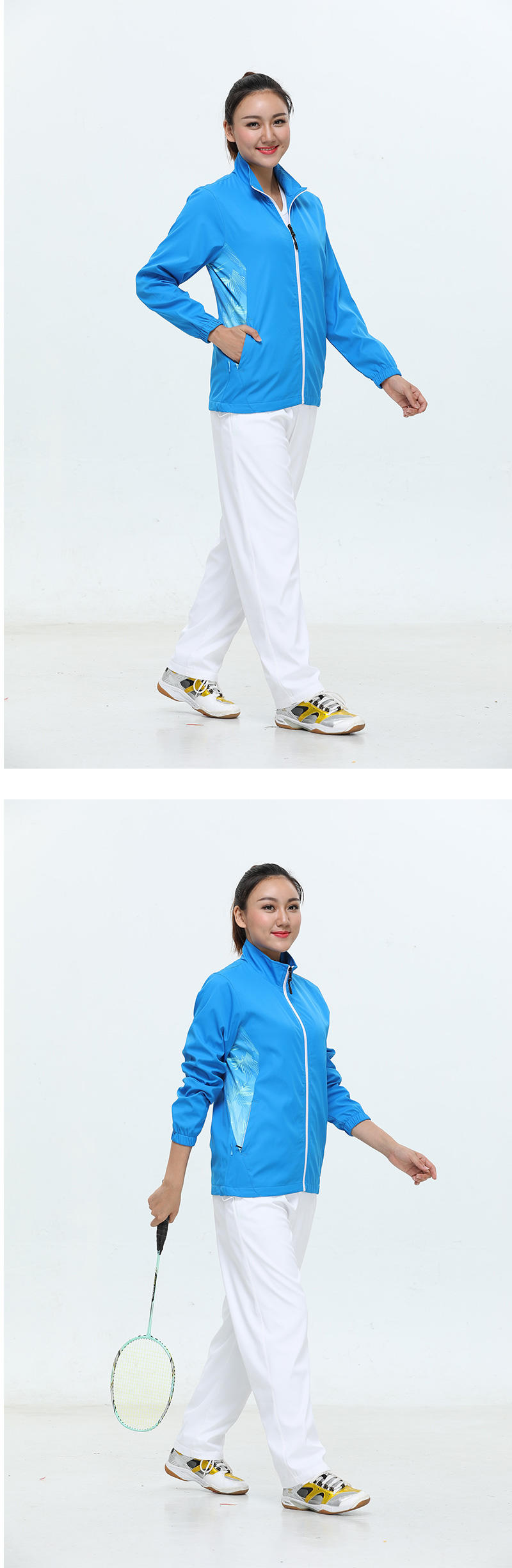 976192# top, 976292# pants, women woven sports suit