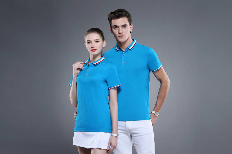 6885# Cotton-polyester double-sided collar short sleeve lapel