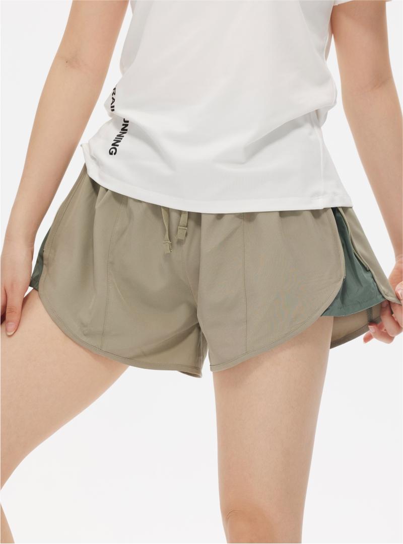 028# Women Double Layer Shorts Three Pants