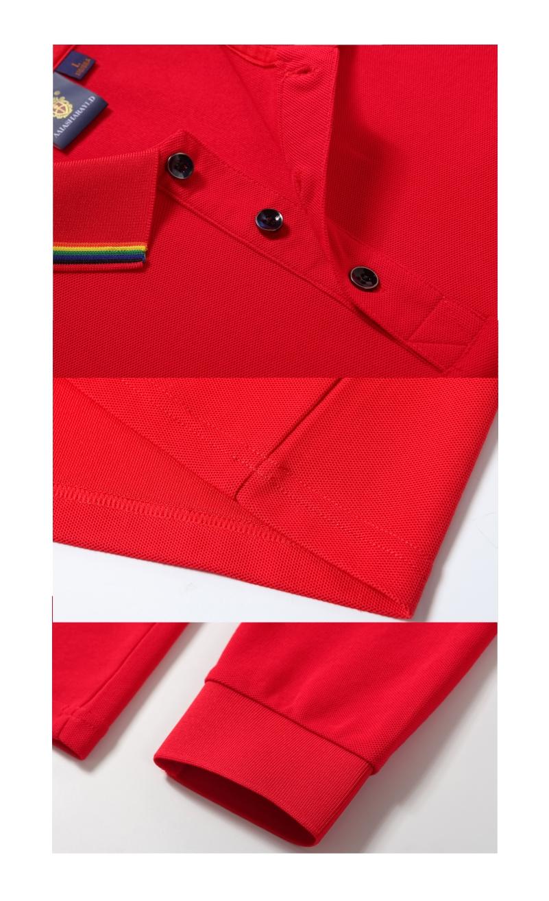 503# long sleeves color lapel poolo shirt 210g cotton