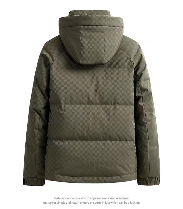 HZ Guochao chessboard stand collar down jacket/90% white duck down