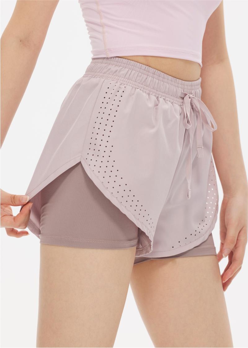 029# Women Double-layer Shorts Three-quarter Pants