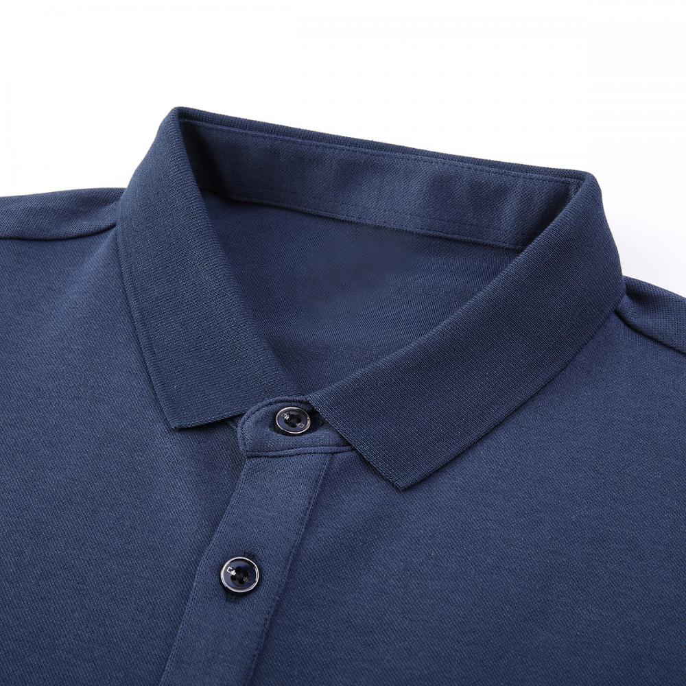 957# mulberry silk long sleeve polo shirt 40 yarn 260g