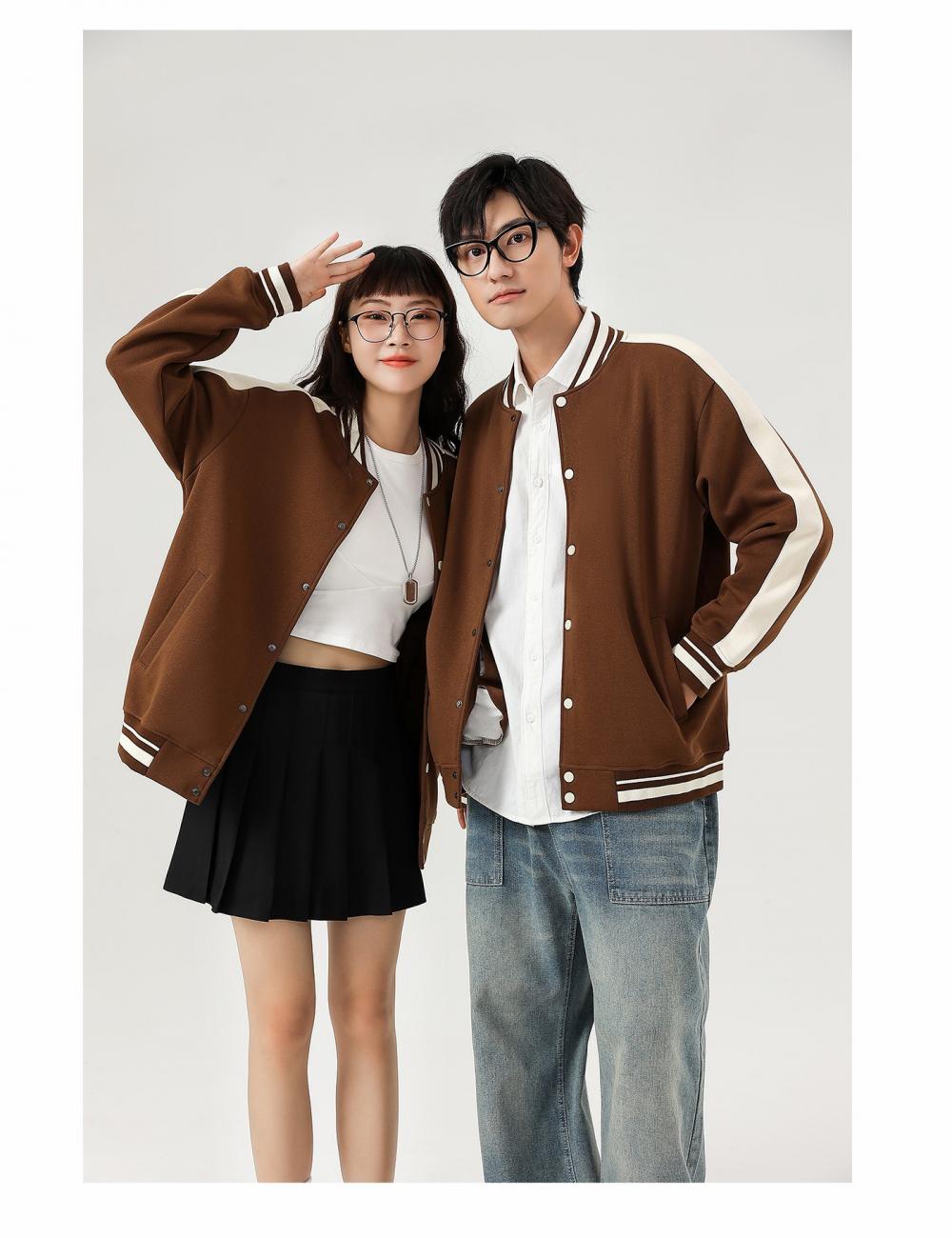 78111#380g double-sided trendy casual baseball jacket