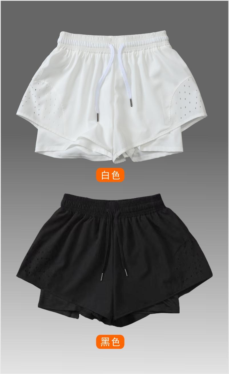 015# Women Double-layer Shorts Three-quarter Pants