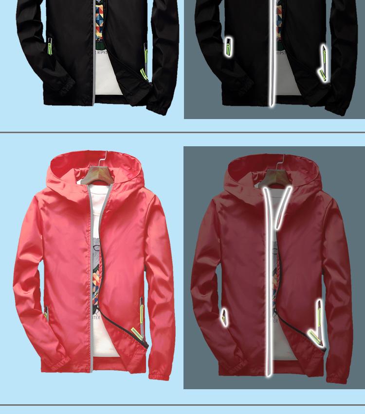 F1719 parent-child outfit reflective zipper windbreaker spring and autumn single-layer jacket group clothing can be customized with logo