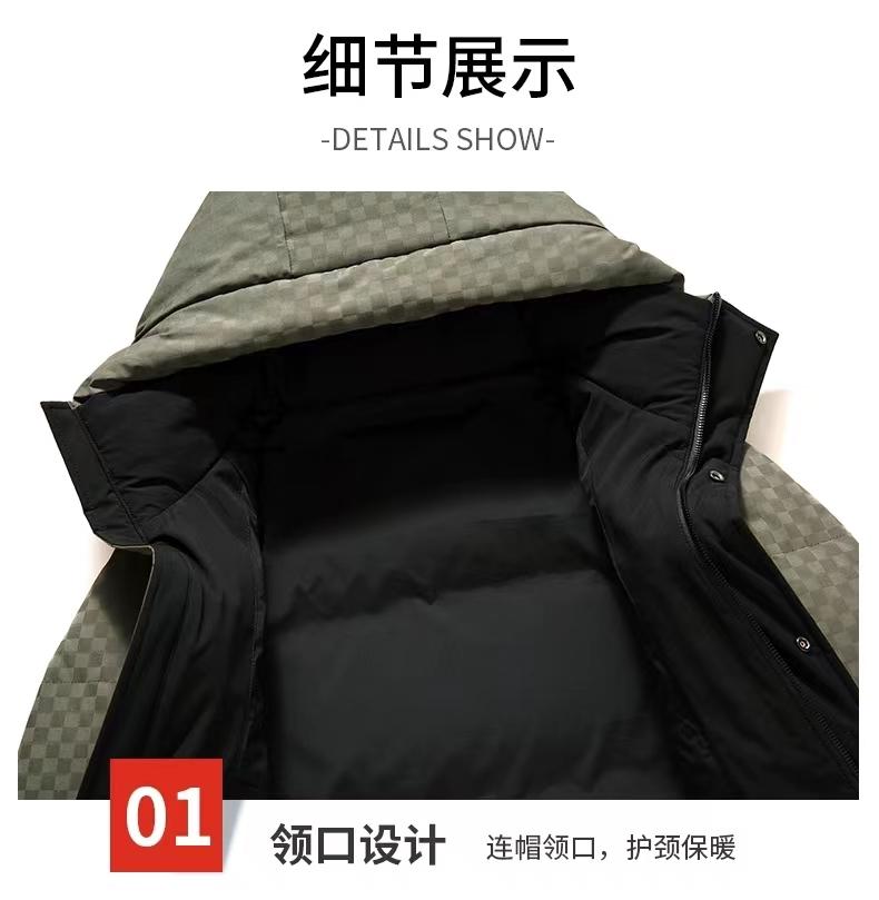 HZ Guochao chessboard stand collar down jacket/90% white duck down