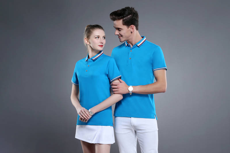 6885# Cotton-polyester double-sided collar short sleeve lapel