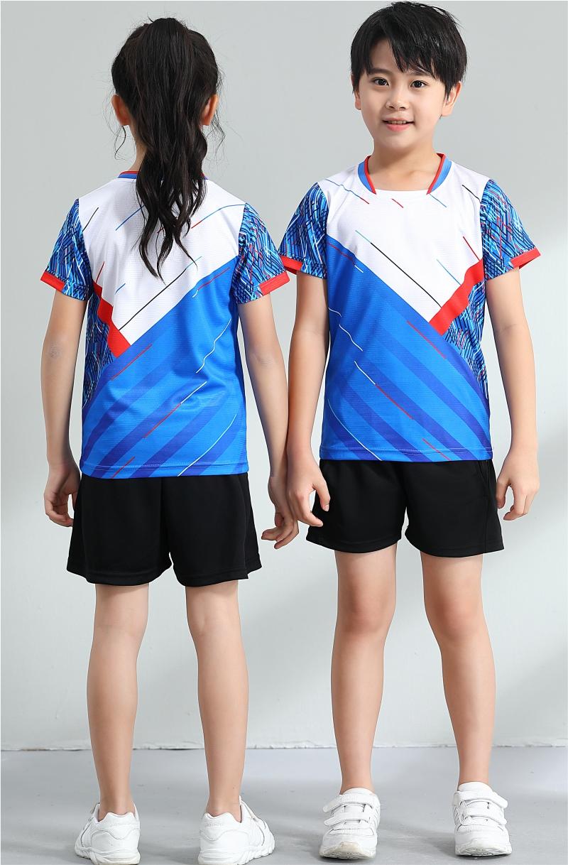 7509A men table tennis, badminton and volleyball tops, 7509B women and children clothing