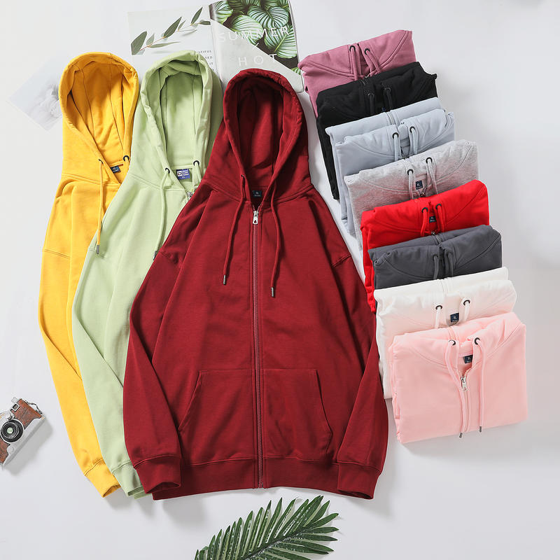 DD103# 310G E-commerce Hooded Zipper-11 Colors Thin