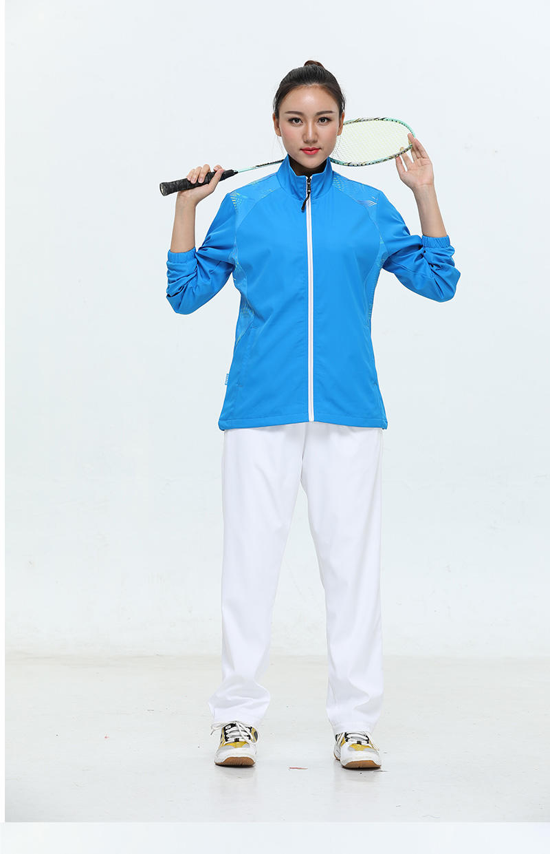 986092# top, 976292# trousers Women woven sports suit