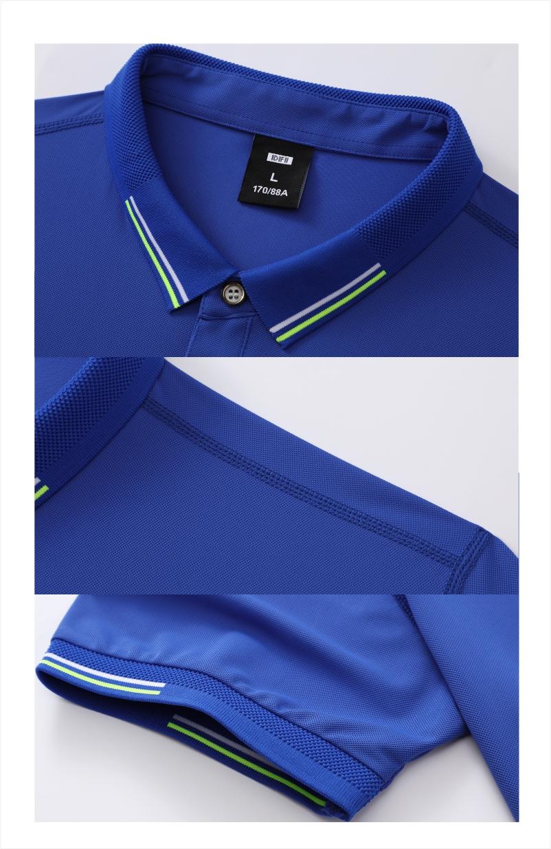 322123# Nylon pique golf interlaced lapel polo shirt