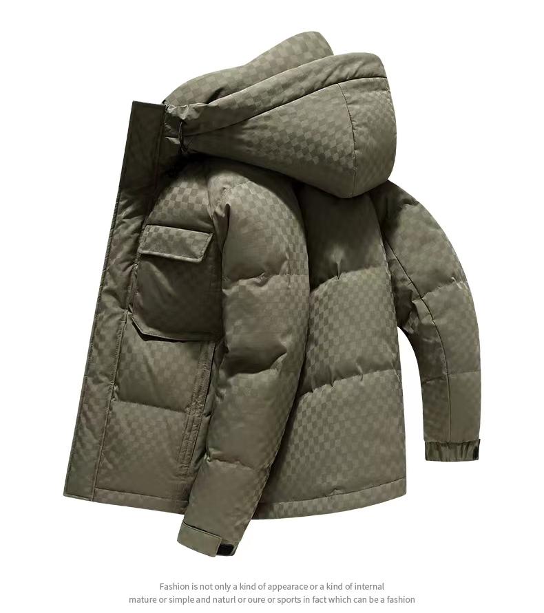 HZ Guochao chessboard stand collar down jacket/90% white duck down