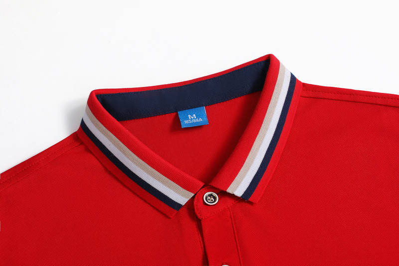 6885# Cotton-polyester double-sided collar short sleeve lapel