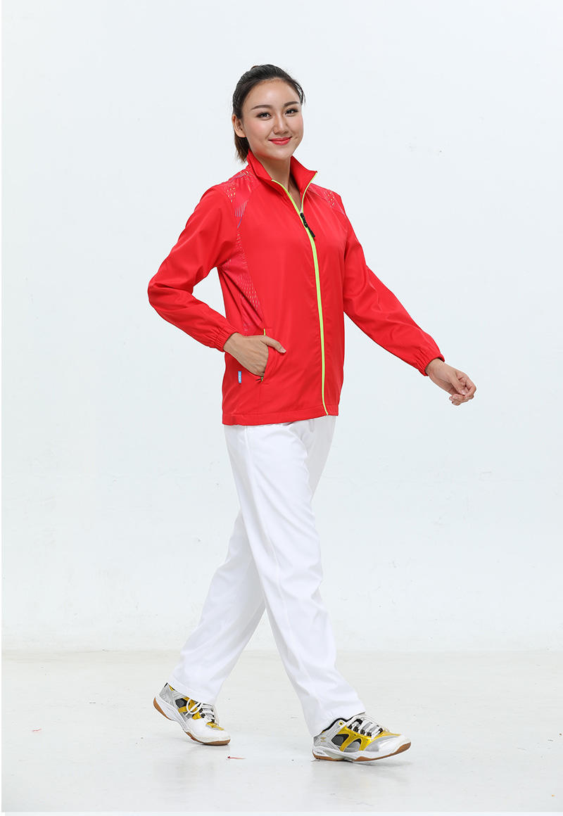 986092# top, 976292# trousers Women woven sports suit