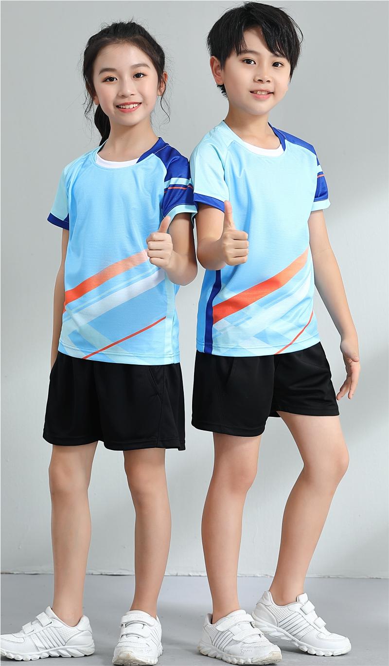 7507A men table tennis, badminton and volleyball tops, 7507B women and children clothing