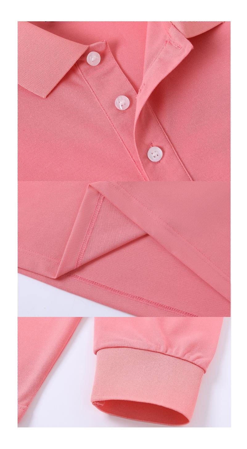 0505# solid color long sleeve lapel polo shirt 200g cotton