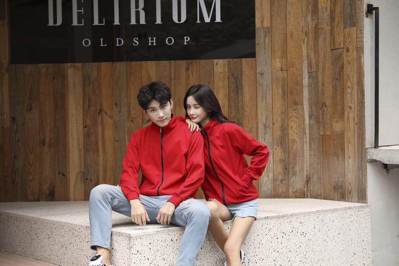 YG 303# Contrast Color Korean Style Stand Collar Thin Sweatshirt