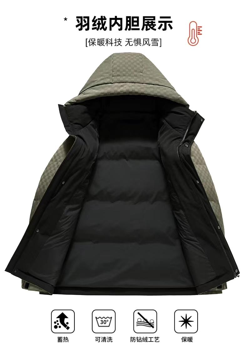 HZ Guochao chessboard stand collar down jacket/90% white duck down