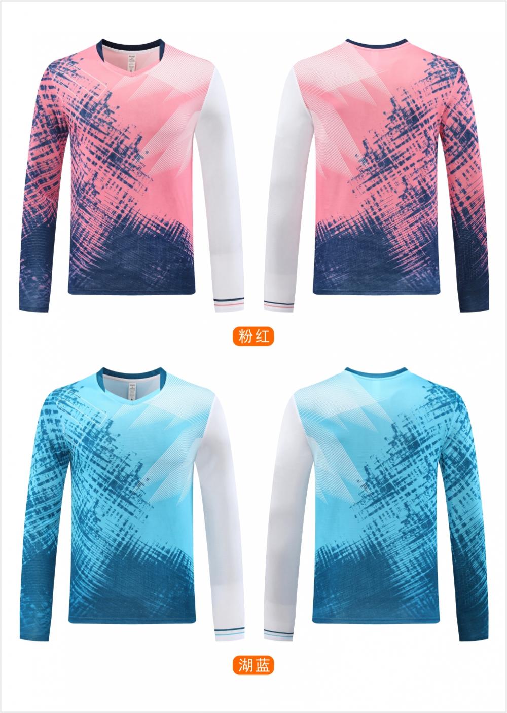 2107# Table tennis badminton volleyball long sleeve single shirt