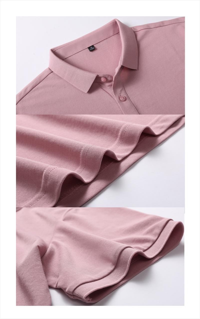 5003# Fine cotton silk pique two-level collar polo shirt