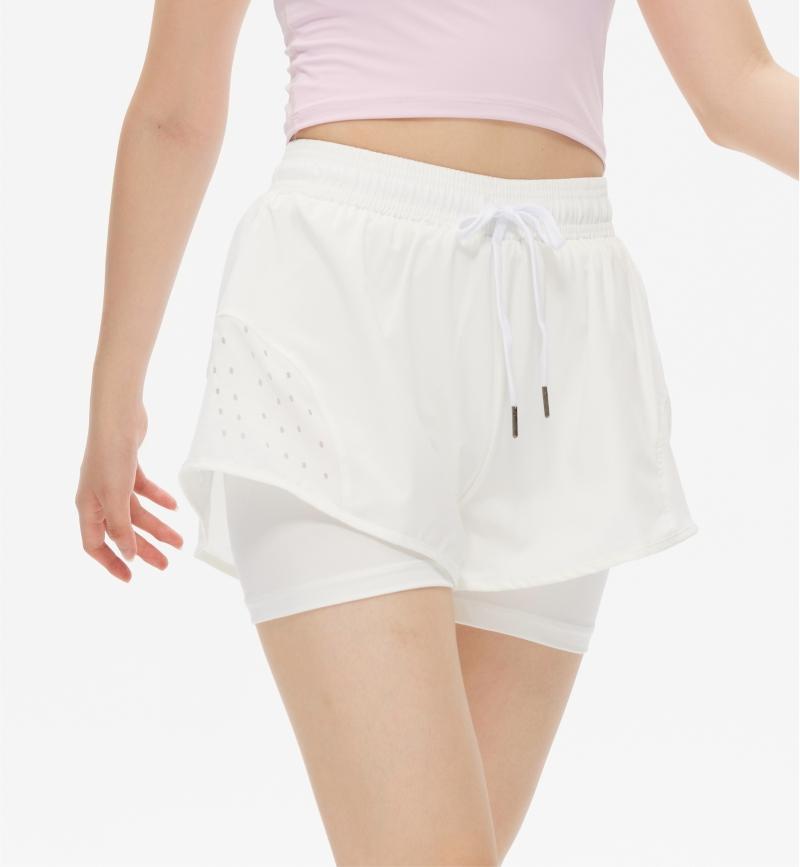 015# Women Double-layer Shorts Three-quarter Pants