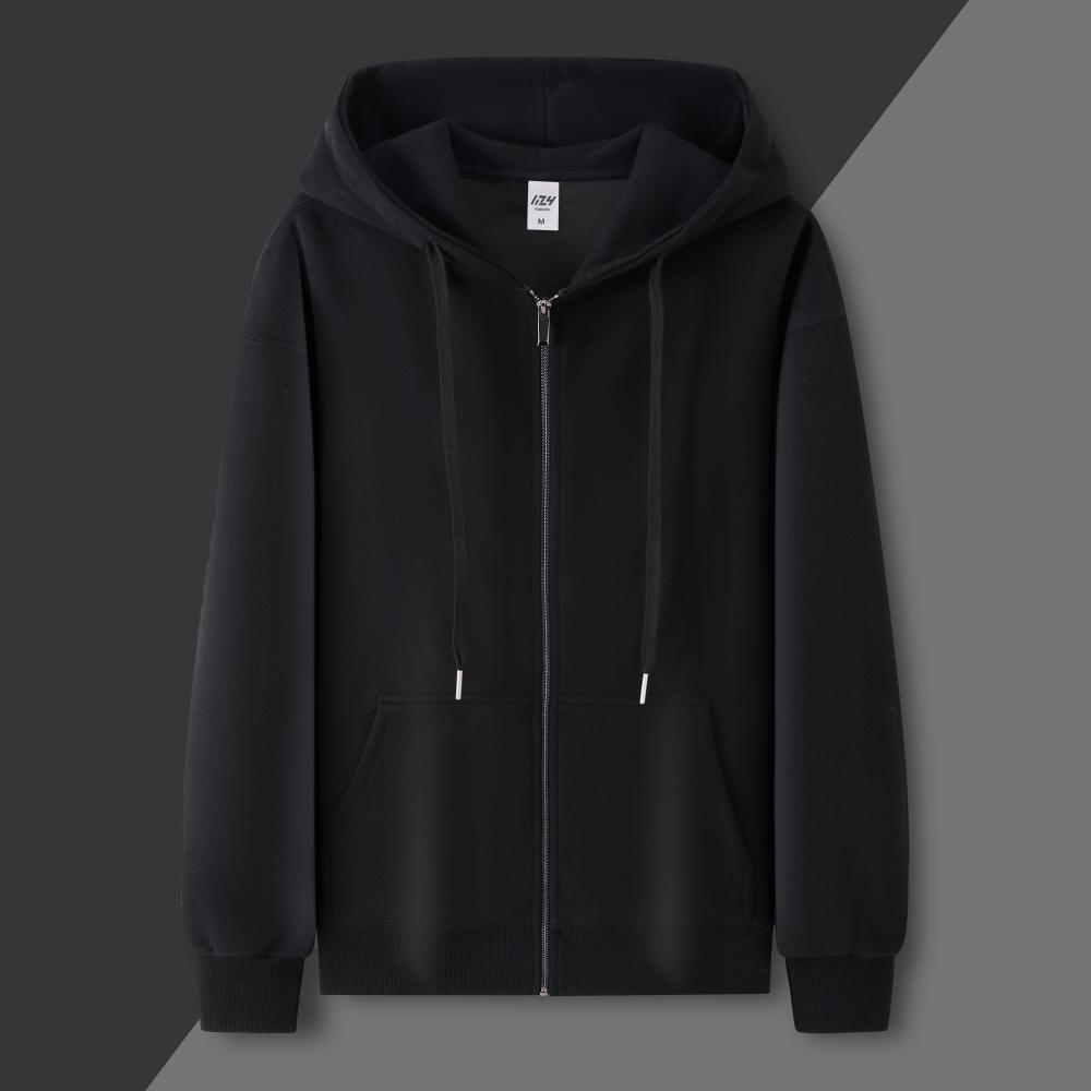 ML03# Heavy National Trend Cotton (Erosion Wool) Zipper Hoodie (Double-layer Hat)