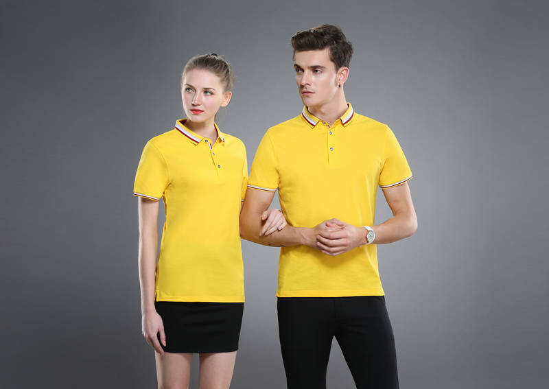 6885# Cotton-polyester double-sided collar short sleeve lapel