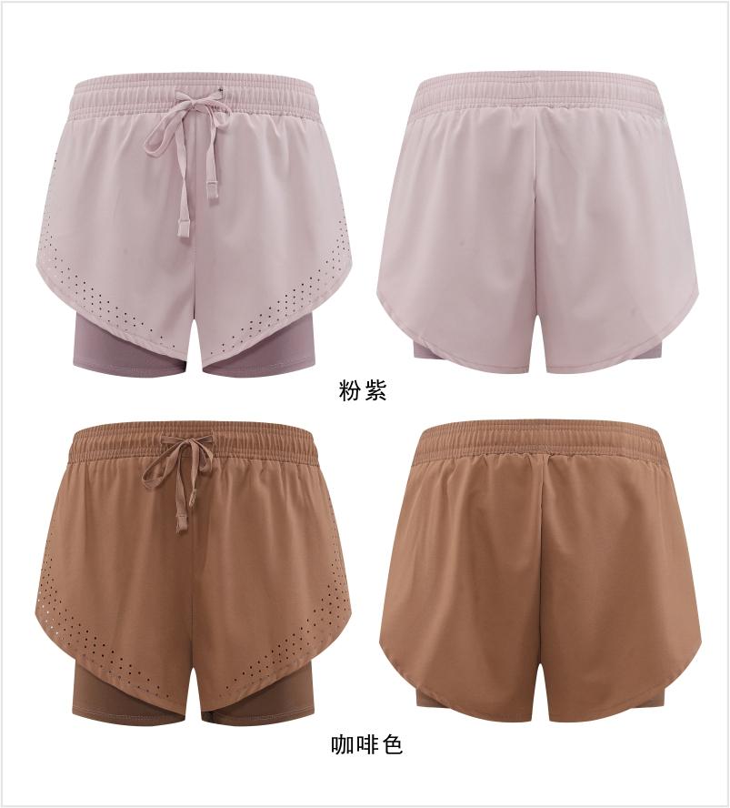 029# Women Double-layer Shorts Three-quarter Pants