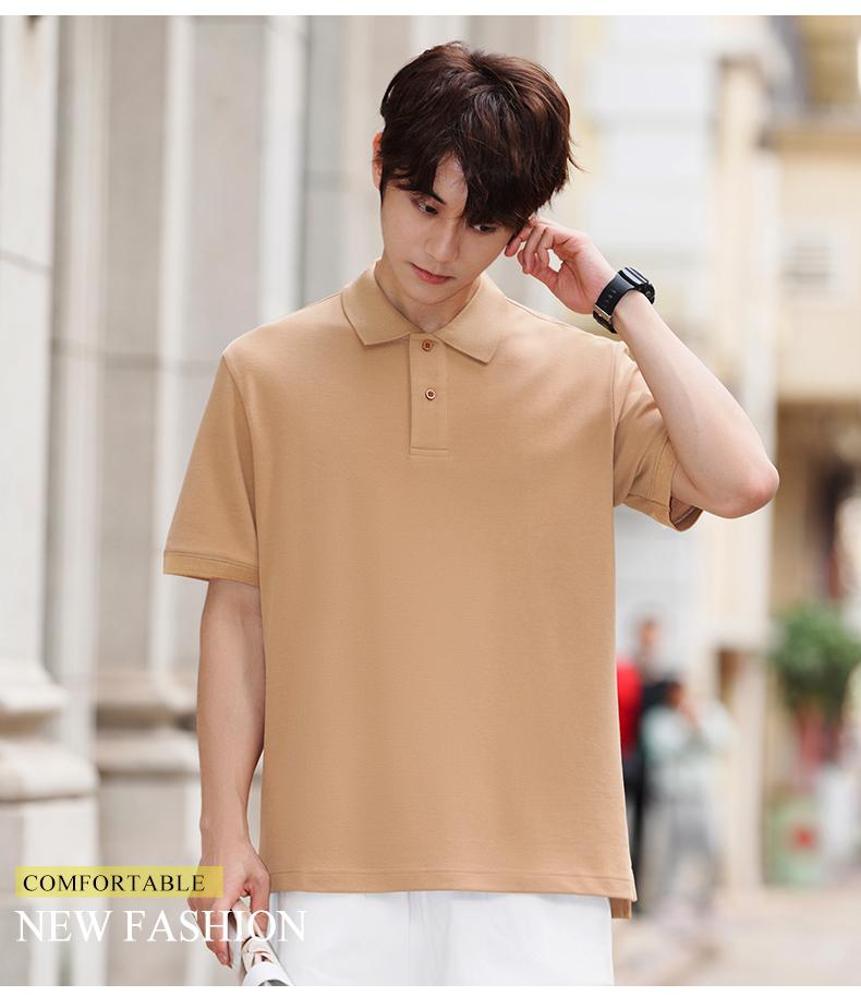 D178# Chao brand loose POLO/national trend cotton/two buttons/hem slit/210g