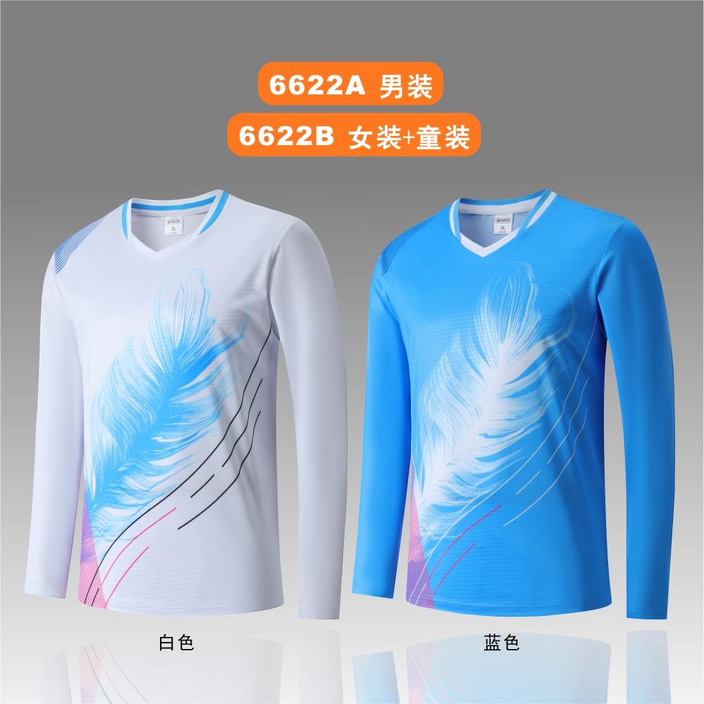 6622A long-sleeved tops for men, 6622B women + children clothing