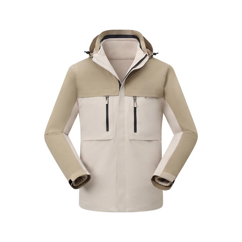 512215 color matching double zipper three-in-one jacket