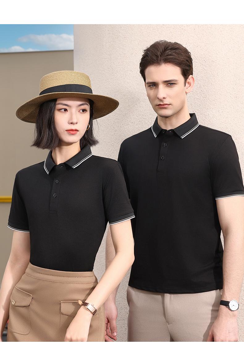 99205#Long-staple cotton lapel short sleeves