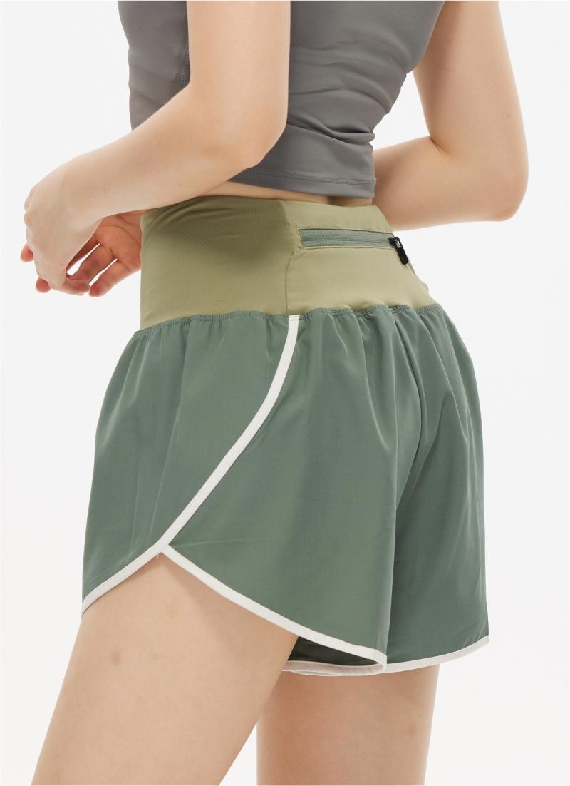 026# Women Double Layer Shorts Three Pants