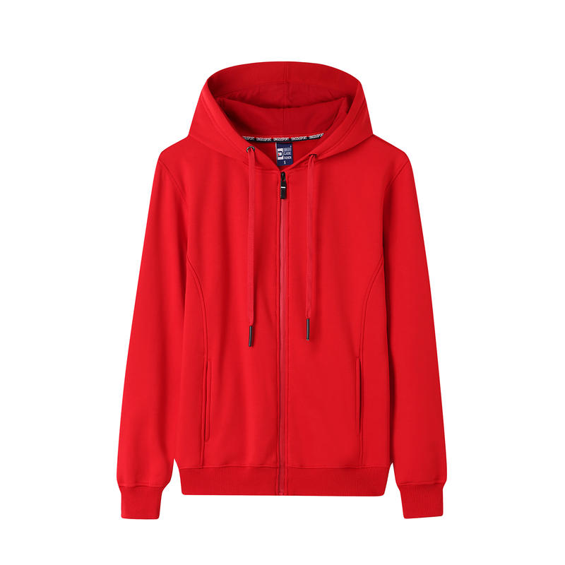 DD8027# 480G Zippered Hooded Cotton Sweatshirt Thin