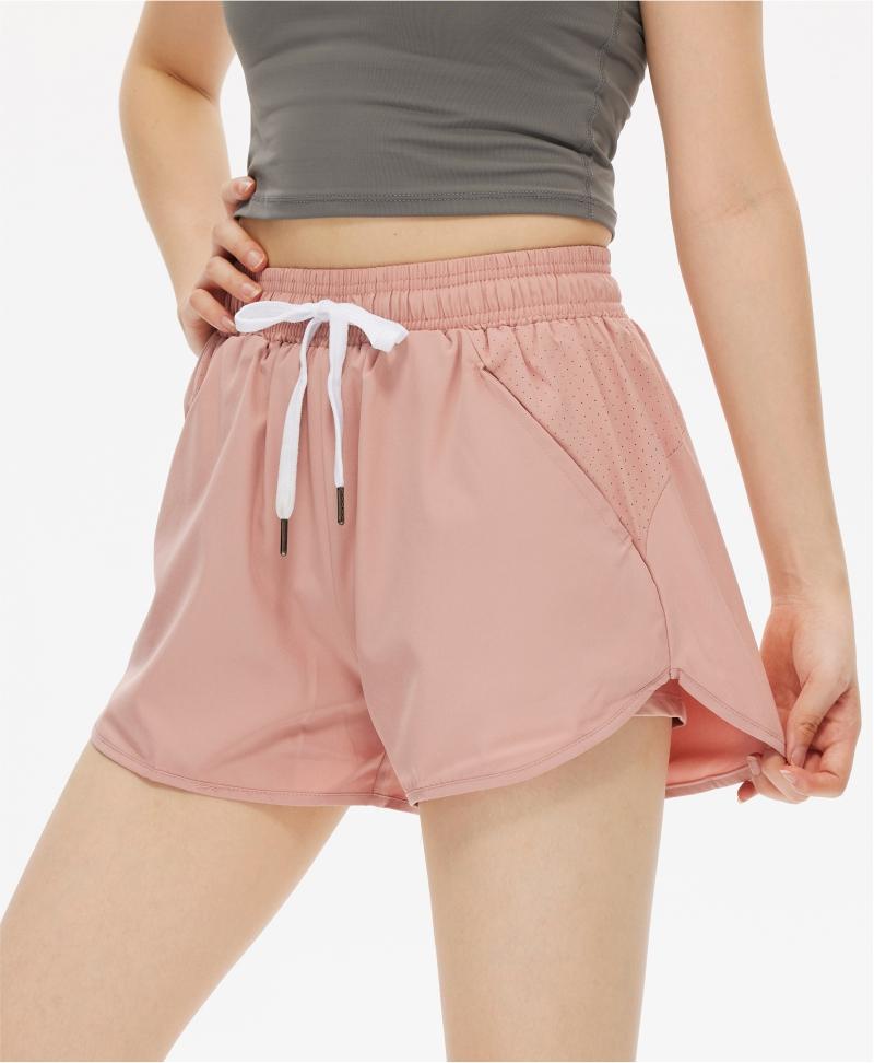 019# Women Double Layer Shorts Three Pants