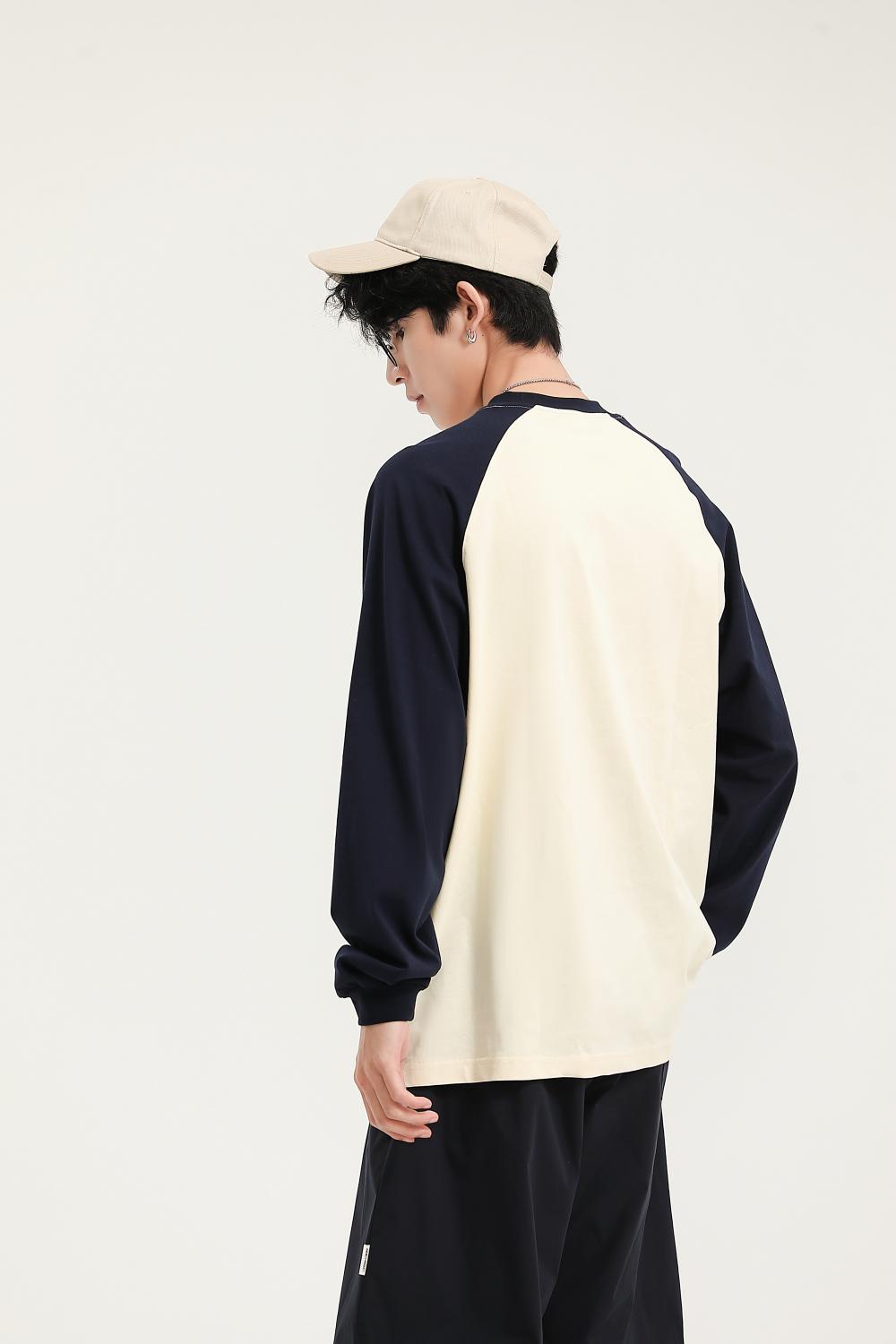 8619# Pure cotton trendy brand raglan long sleeves/250g